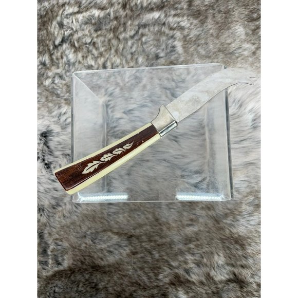 Vintage Regent Sheffield 3 Pieces Woodgrain Brown Tan Leaf Design Stainless Stee - Picture 5 of 12